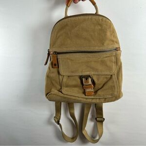 Fossil Tan Canvas Backpack
